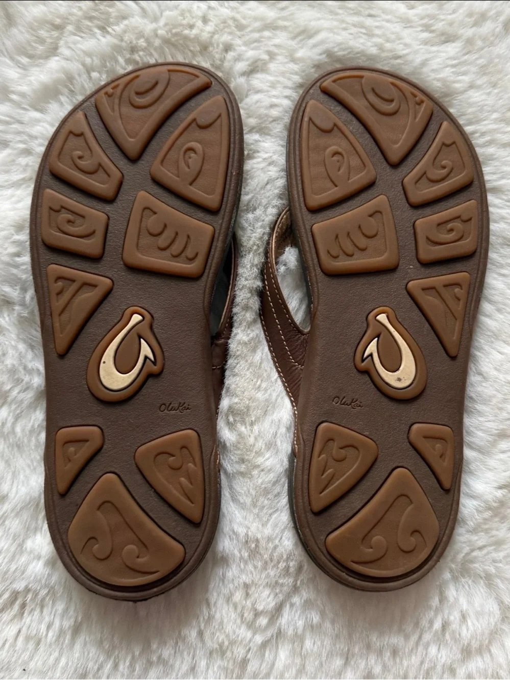 OluKai Kumu Brown Leather Flip-Flop Sandals Women’s Size US 7 EU 37 - Picture 4 of 12